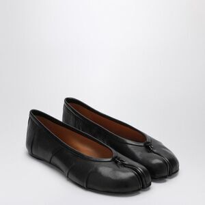 Maison Margiela Black Leather New Tabi Ballerina Women
